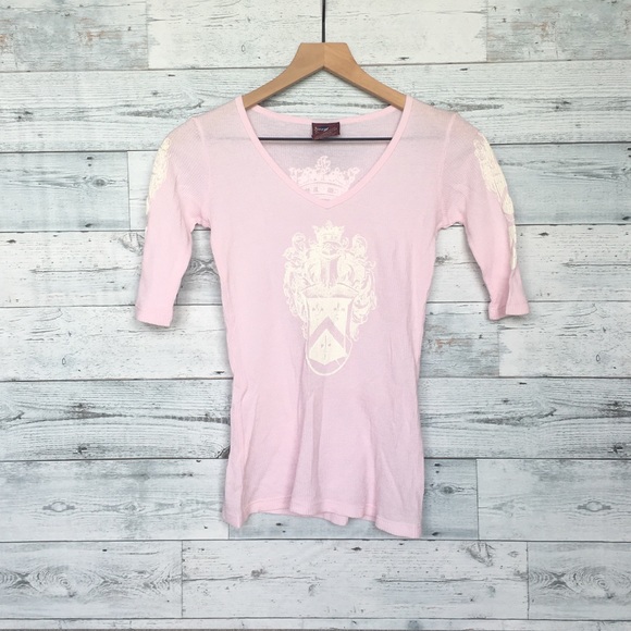 $1 Pink t-shirt with Heraldic Symbols S - Picture 1 of 3